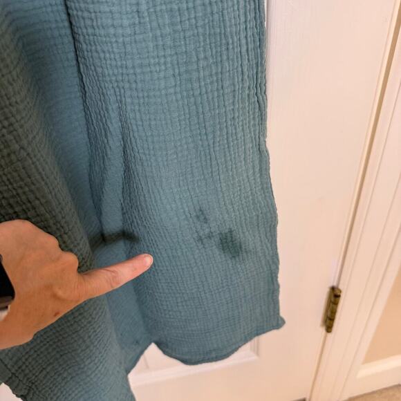 Bucket List Romper Green 100% Cotton One Size *Stained* Project Piece - Picture 3 of 7